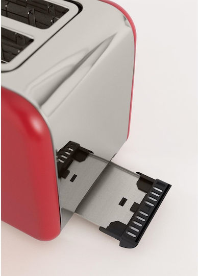 Create Retro Φρυγανιέρα 2 Θέσεων 850W Κόκκινη