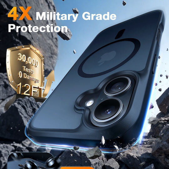Torras Guardian Magnetic Umschlag Rückseite Silikon Schwarz (iPhone 16)