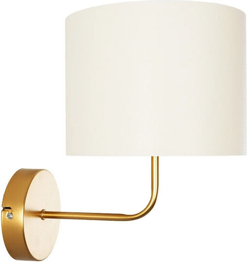 GloboStar Ralph Vintage Φωτιστικό Τοίχου με Ντουί E27 Χρυσό 26x29εκ.