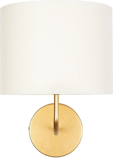GloboStar Ralph Vintage Φωτιστικό Τοίχου με Ντουί E27 Χρυσό 26x29εκ.