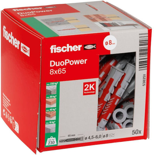 Fischer Βύσματα Oops Plastic 8x65mm 538251