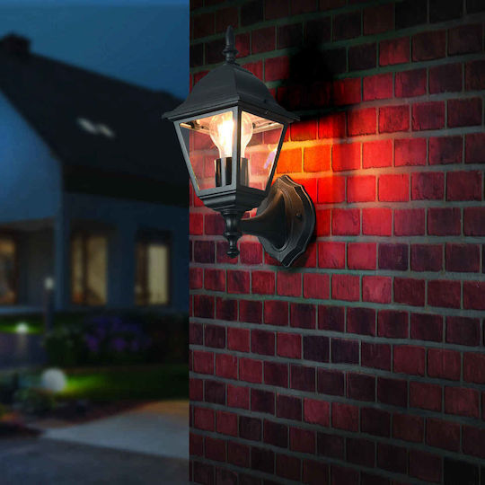 Trio Lighting Осветително тяло За стена с фасунга E27 Черен 14x19x14см.