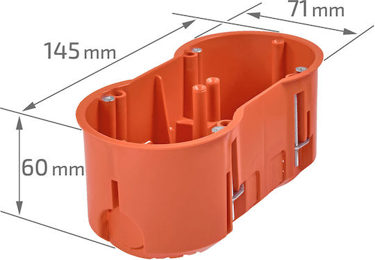 PAWBOL Surface Mounted Electrical Box for Drywall IP30 in Orange Color