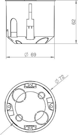 Eurolamp Electrical Box for Drywall IP20 in Yellow Color 40pcs