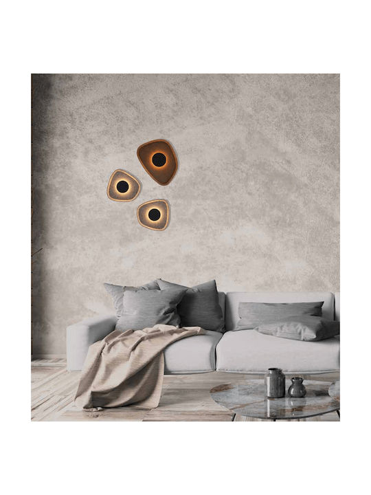 Zambelis Lights Modern Leuchte Wand mit Integrierter LED und Warmweißes Licht Braun 40x30x7cm