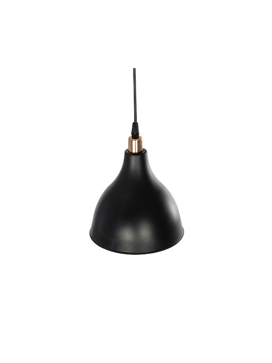 GloboStar Rade Pendant Light Black Bell with Socket E27 17.5x17.5x56cm