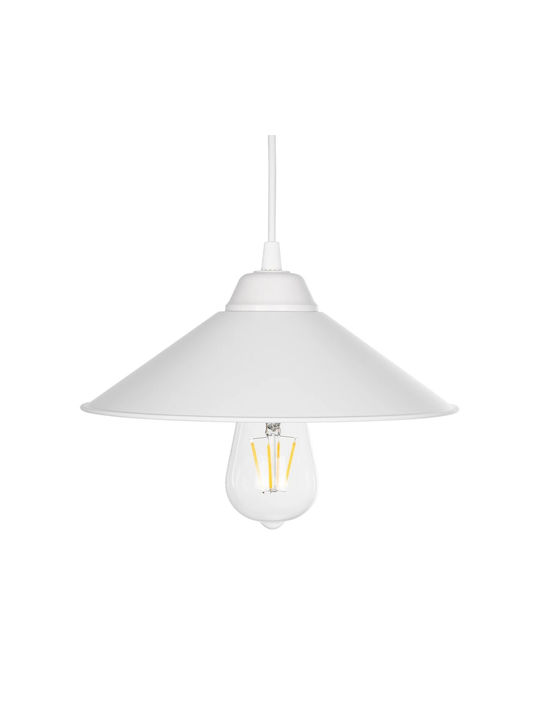 GloboStar Fonte Pendant Light White Bell with Socket E27 25x25x90cm