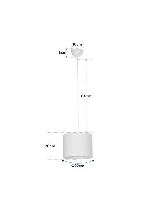 GloboStar Blaze Pendant Light Black with Socket E27 22x22x90cm
