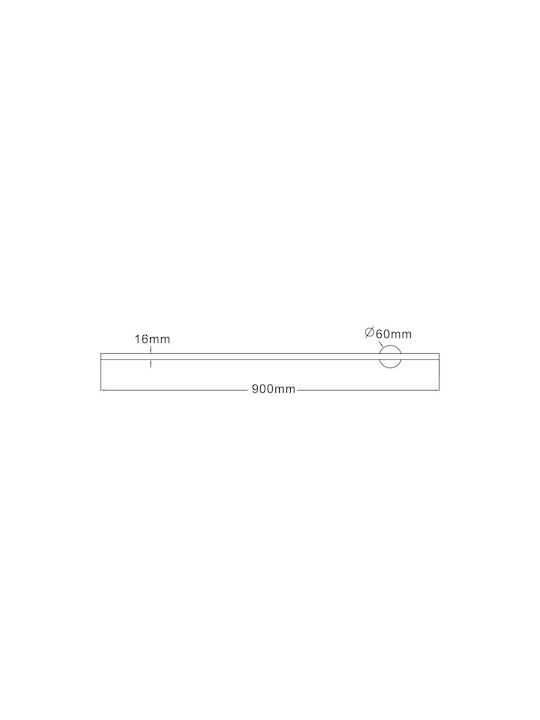 Zuma Line Leuchte Wand mit Integrierter LED und Neutralweißes Licht Schwarz 90x7cm