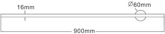 Zuma Line Lamp Wall with Integrated LED and Natural White Light Black 90x7cm
