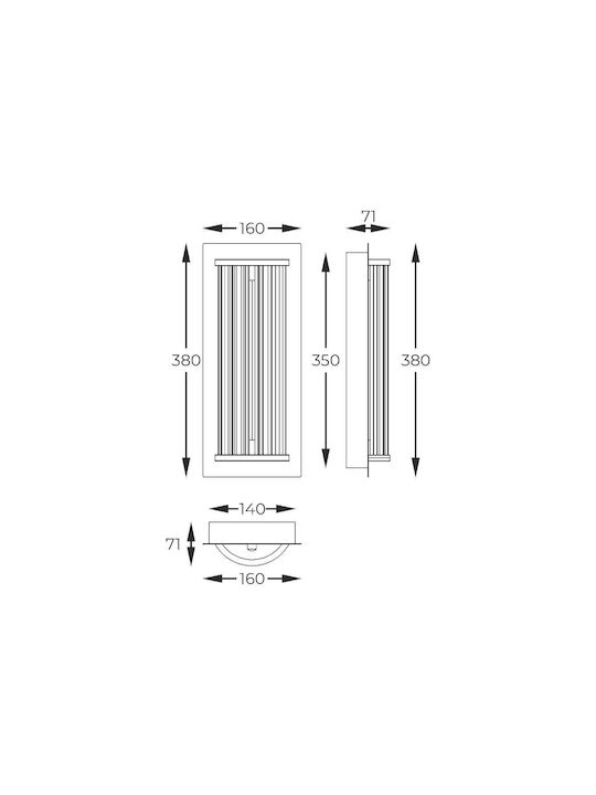 Zuma Line Leuchte Wand mit Integrierter LED und Einstellbares Weißes Licht Gold 38x7.1cm