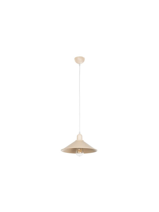 GloboStar Ferro Pendant Light Beige Bell with Socket E27 30x30x15cm