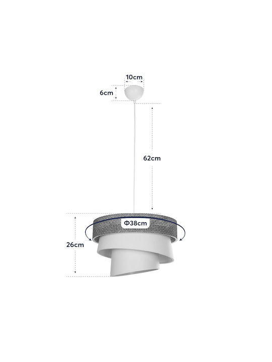 GloboStar Siera Pendant Light Gray with Socket E27 38x38x95cm