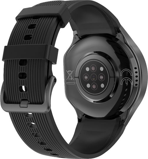 NO.1 Smartwatch mit Pulsmesser (Black Case / Black Silicone Strap)