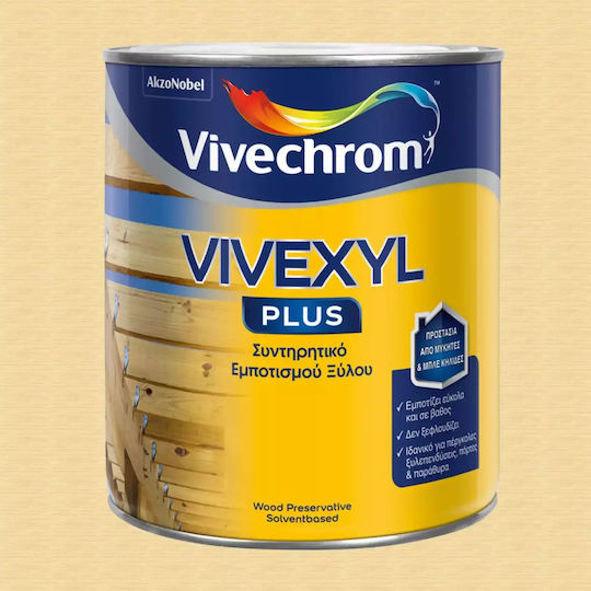 Vivechrom Vivexyl Plus Συντηρητικό Ξύλου Διαλύτου 501 Άχρωμο Ματ 2.5lt