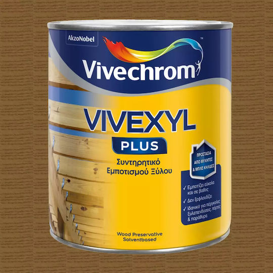 Vivechrom Vivexyl Plus Συντηρητικό Ξύλου Διαλύτου 503 Καρυδιά Ανοιχτή Ματ 750ml