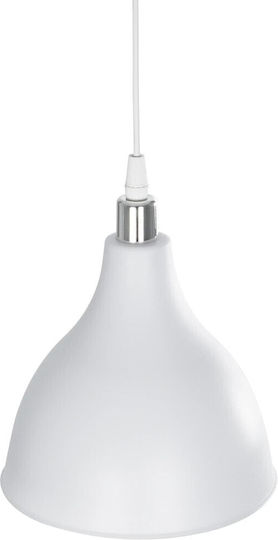 GloboStar Rade Hängelampe Weiß Glocke mit Fassung E27 17.5x17.5x56cm.