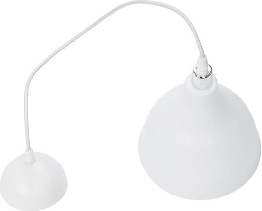 GloboStar Rade Hängelampe Weiß Glocke mit Fassung E27 17.5x17.5x56cm.