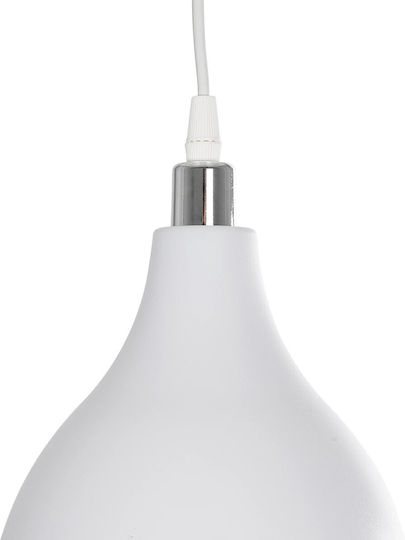 GloboStar Rade Hängelampe Weiß Glocke mit Fassung E27 17.5x17.5x56cm.