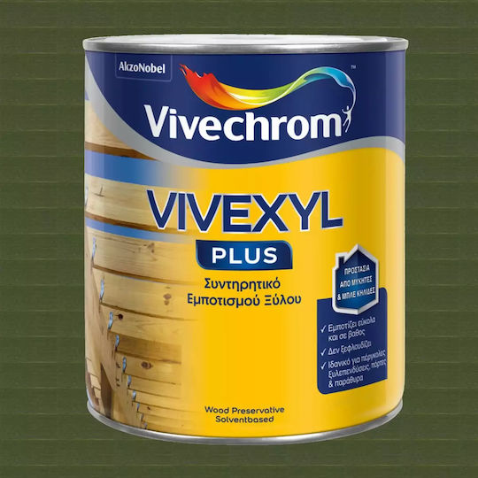 Vivechrom Vivexyl Plus Συντηρητικό Ξύλου Διαλύτου 511 Πράσινο Ματ 750ml
