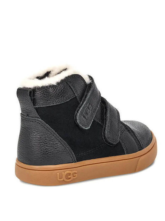 Rennon Ii Leather Kids Boots with Velcro Black