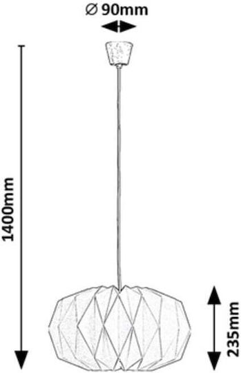 Rabalux Ormini Pendant Light White with Socket E27 43x43cm