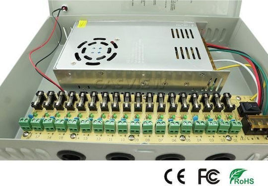 Anga CCTV System Power Box Stabilized 18 Outputs 12V 30A 120W CP1209-30A-18