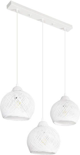 GloboStar Yasam Pendant Light White Boho with Rope for Socket E27 55x25x80cm