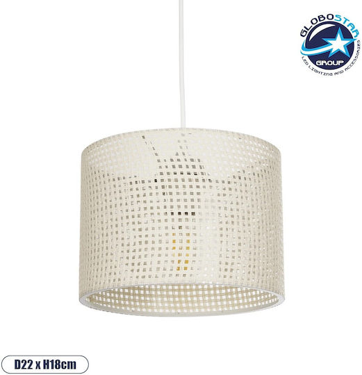 GloboStar Clairie Pendant Light White with Socket E27 22x22x93cm