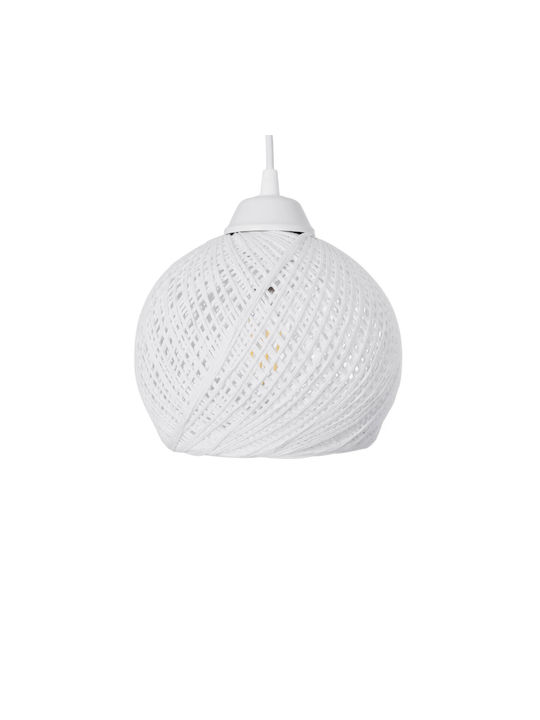 GloboStar Yasam Lustră Alb Boem cu frânghie pentru Dulie E27 55x25x80cm.