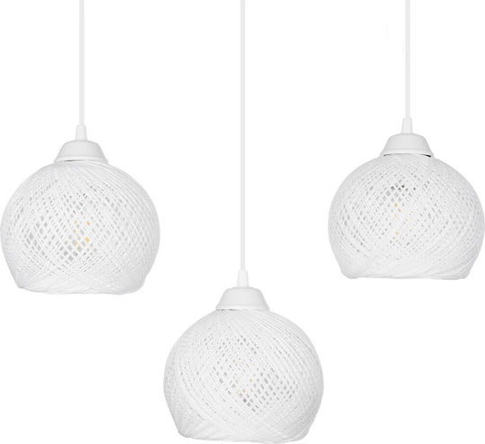 GloboStar Yasam Pendant Light White Boho with Rope for Socket E27 55x25x80cm