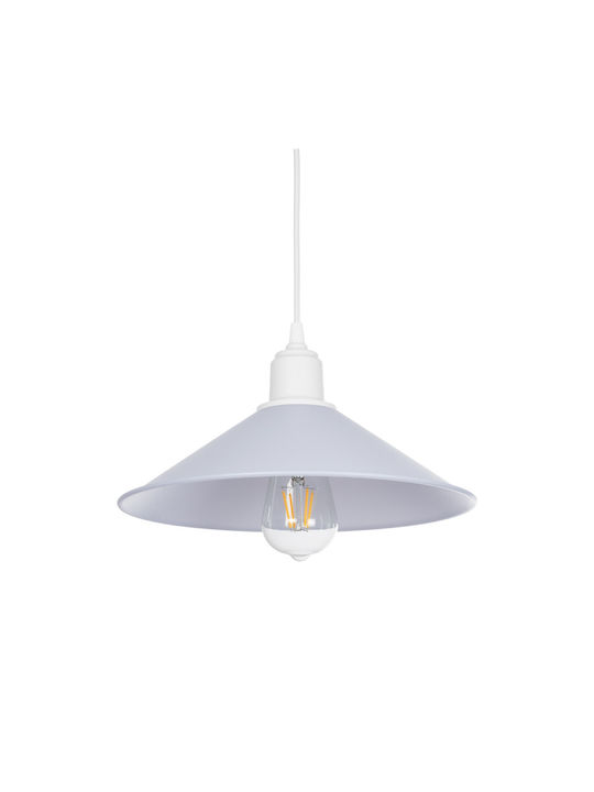 GloboStar Ferro Pendant Light White Bell with Socket E27 30x30x90cm