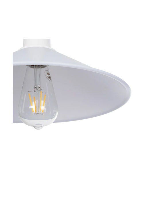 GloboStar Ferro Pendant Light White Bell with Socket E27 30x30x90cm