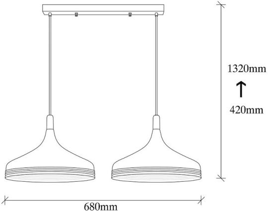 Opviq Saglam Pendant Light Black Rail with Socket E27 68x36x132cm