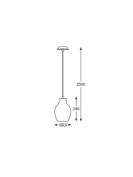 Elmark Bresso Ceiling Light with E27 Socket 18x18cm