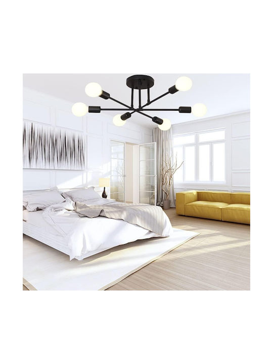 Powertech Ceiling Mount Light 60cm Black with Socket E27