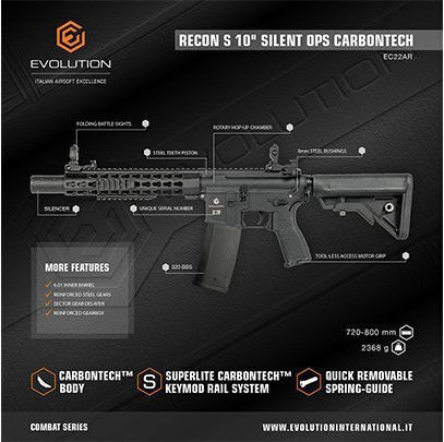 Evolution Αεροβόλο Airsoft Recon Superlite 10 Silent Ops Carbontech