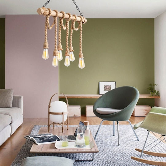 Opviq Erebos Pendant Light Rail for 6 Bulbs E27 80x8x90cm