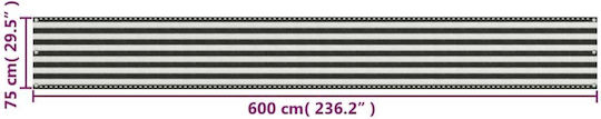 vidaXL Rectangular Shade Divider Multicolour in Roll With Hoop & with PU Coating 0.75x6m
