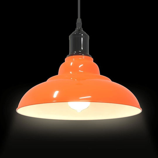 vidaXL Adjustable Orange Pendant Ceiling Light with E27 Socket 31x31cm
