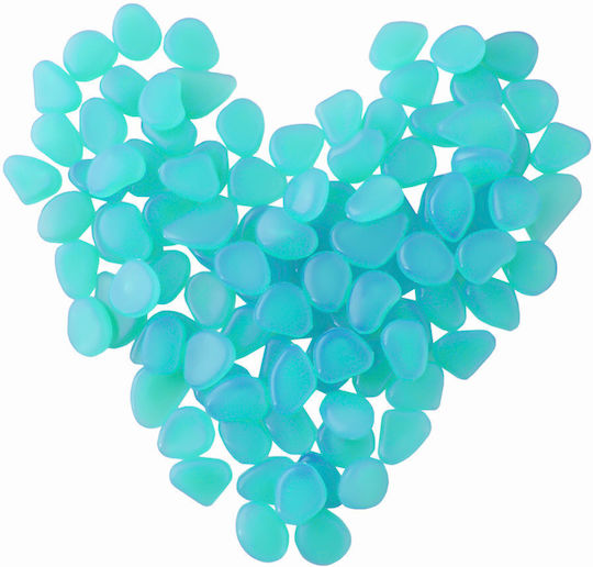 Set Decorative Stones Zola Phosphorescent 100 Pieces Blue Size 2-3 Cm