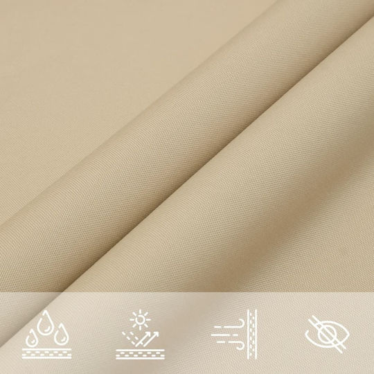 vidaXL Rectangular Shade Sail Beige With Hoop & with PU Coating 4x6m