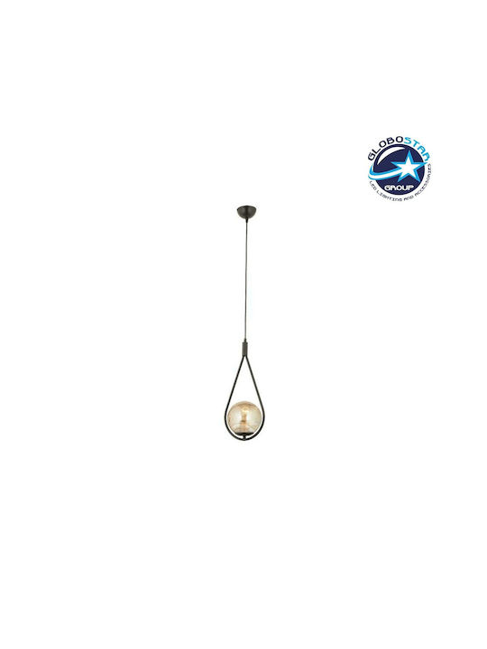 GloboStar Drop Hängelampe Schwarz Kugel mit Fassung E27 20x25x80cm.