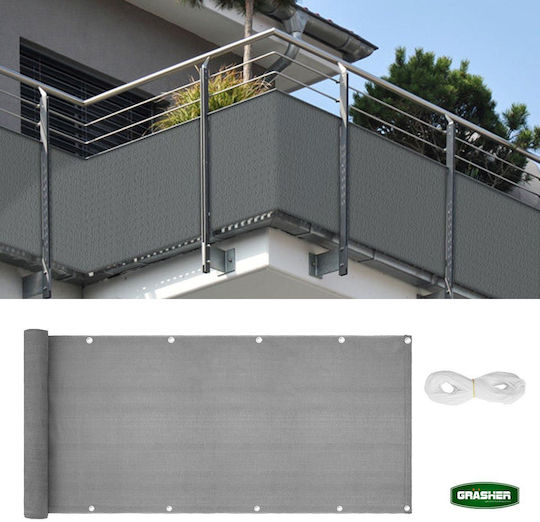 Grasher Rectangular Shade Divider Gray With Hoop 0.75x6m 160gr/m²