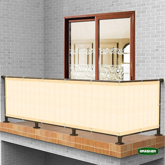 Grasher Rectangular Shade Divider Ecru With Hoop 0.75x6m 160gr/m²