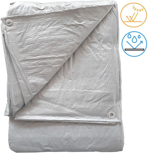 Sidirela Wasserdicht Plane 120gr/m² 10x5m. Licht Typ Silber