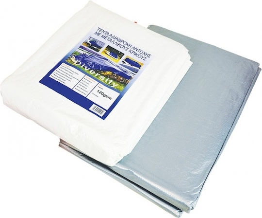 Sidirela Wasserdicht Plane 120gr/m² 10x5m. Licht Typ Silber