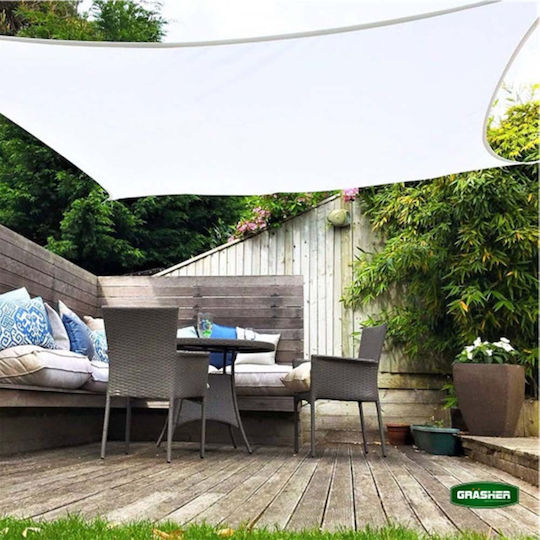 Grasher Ε220 Квадрат Shade Sail Бял С парчета 5x5m 180гр/кв.м