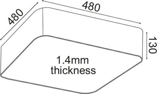 Aca Emery Ceiling Mount Light Black with Integrated LED