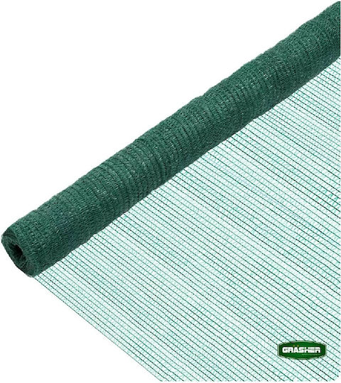 Grasher Rechteckig Schattierungsnetz Grün auf Rolle 2x100m 60gr/m²